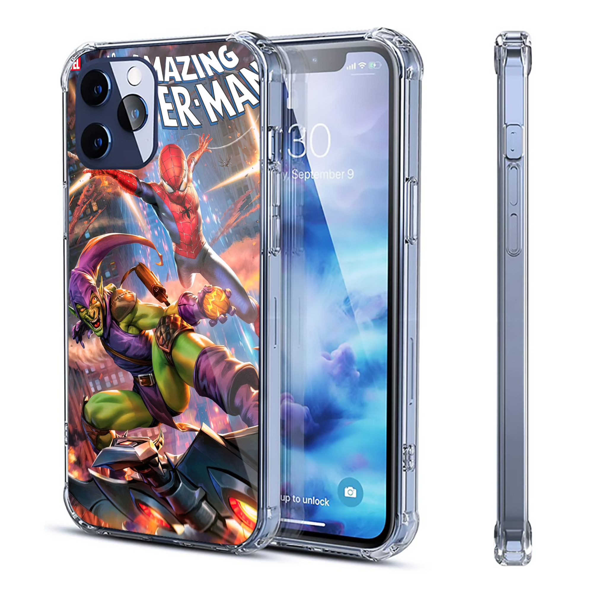 （画像用） Spider Man スパイダーマン 【iPhone 12シリーズ対応】透明スマホケース（クリアソフトケース）